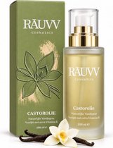 RĀUVV Castor Olie 100ML - Natuurlijke Vanillegeur - Extra Vitamine E toegevoegd - Biologisch - Koudgeperst - Hexaanvrij - Wimperserum - Haarolie - Huidolie - Nagelriem - Packing - Wonderolie - met Pompje - Droge Ellebogen & Hielen - Haarstyling