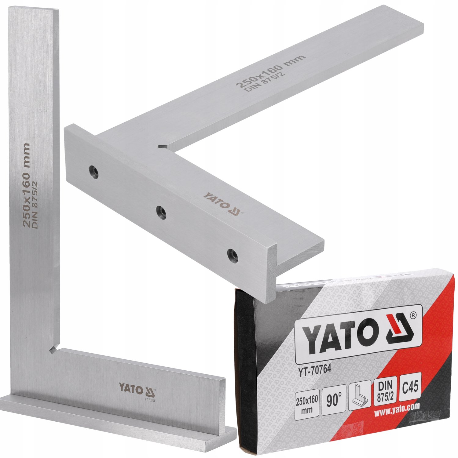 Yato Stalen Hoek 90° 250x160mm DIN 875/II met Voet