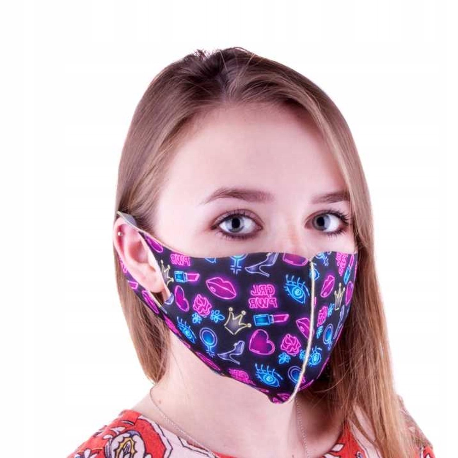 Herbruikbaar Neopreen GRL PWR Mondkapje - Maat S/M