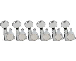 6-in-line E-Z-LOK Gitaarstemmechanieken in Chroom voor Nauwkeurige Stemming en Betrouwbaarheid