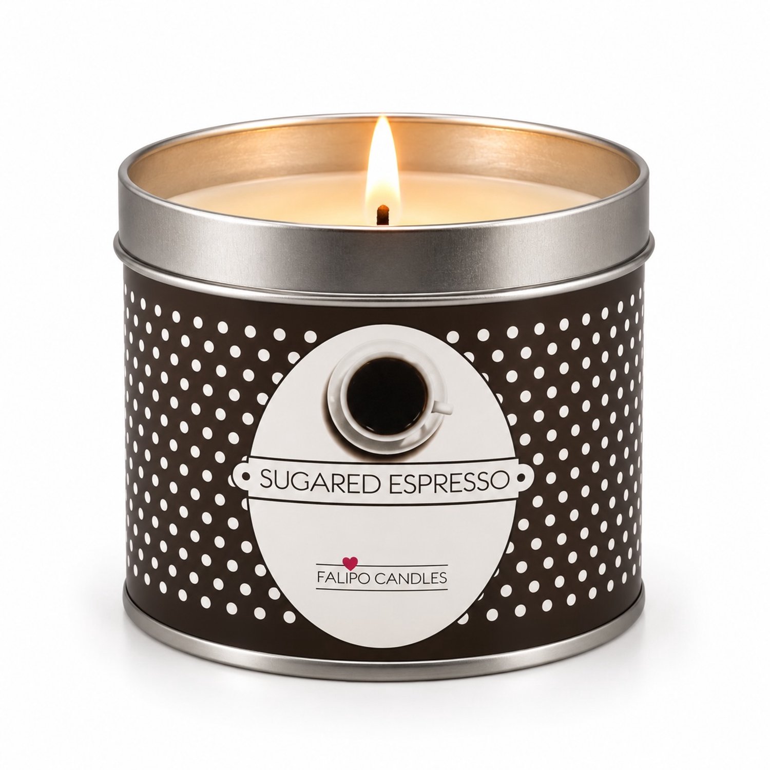 Falipo Candles Geurkaars sugared espresso groot (200ml) bruin