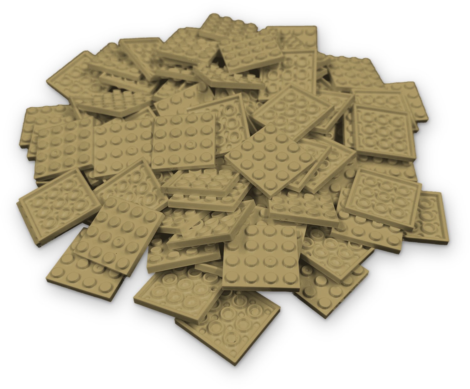50 Bouwstenen 4x4 plate | Tan | Compatibel met Lego Classic | Keuze uit vele kleuren | SmallBricks