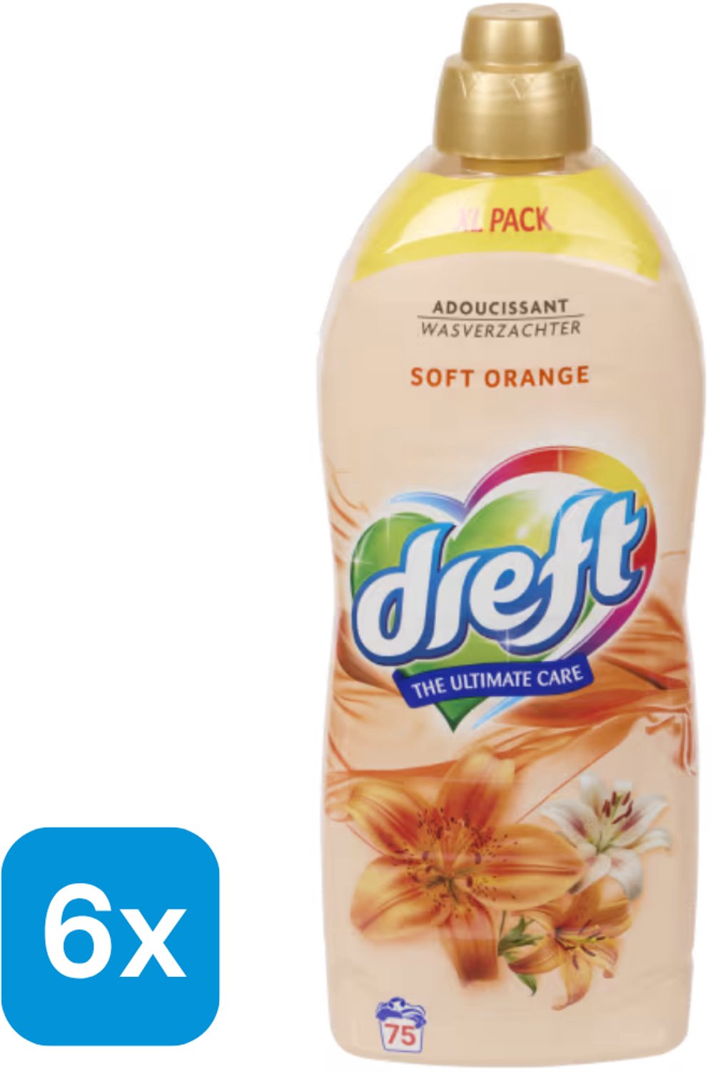 Dreft Wasverzachter Soft Orange - 6 x 1650 ml - Voordeelverpakking