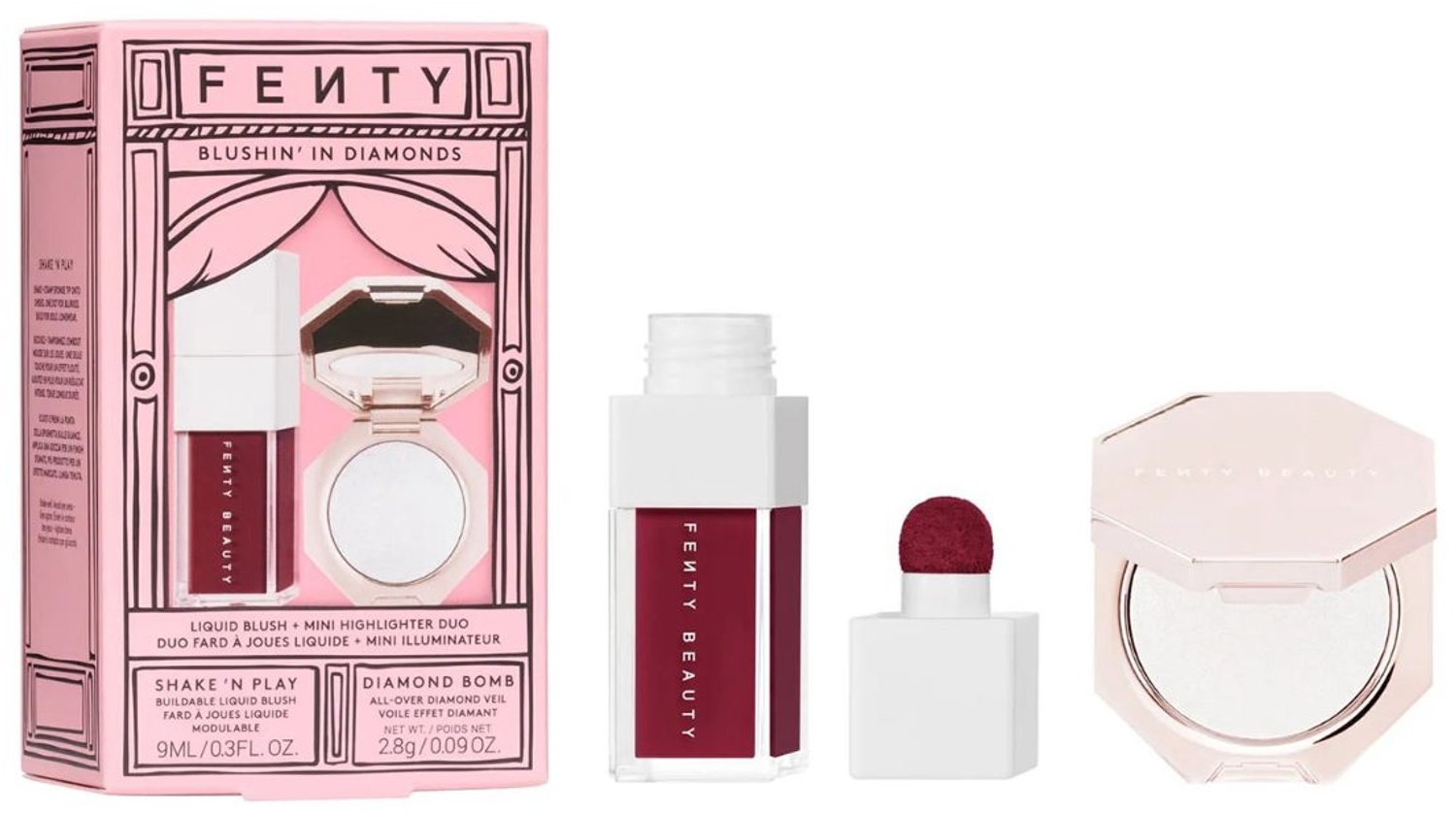 Fenty Beauty - Blushin' In Diamonds - Liquid blush en mini Diamond Bomb highlighter - Limited Edition Make-up Cadeauset