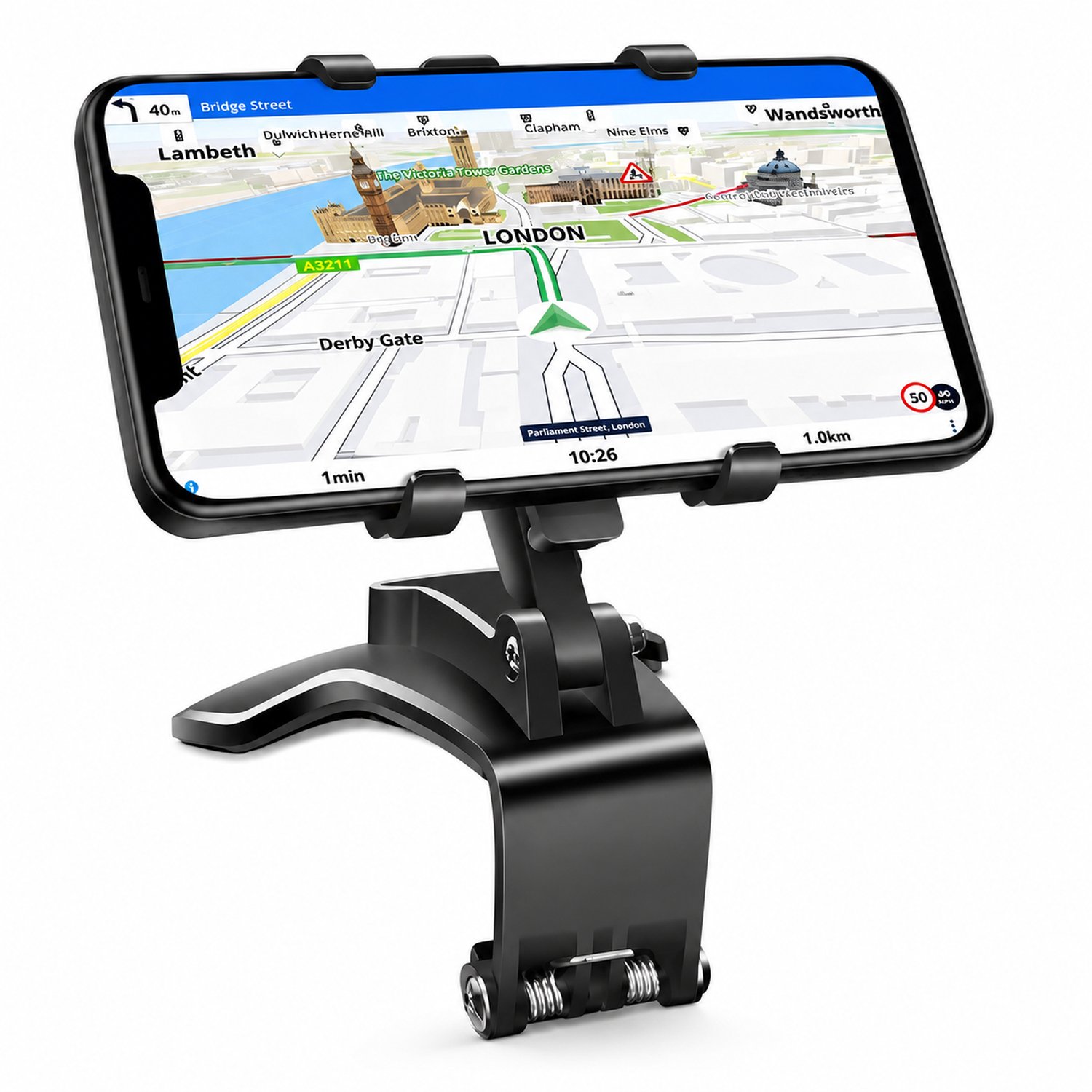 Telefoonhouders auto set van 2 cliphouders voor het dashboard
