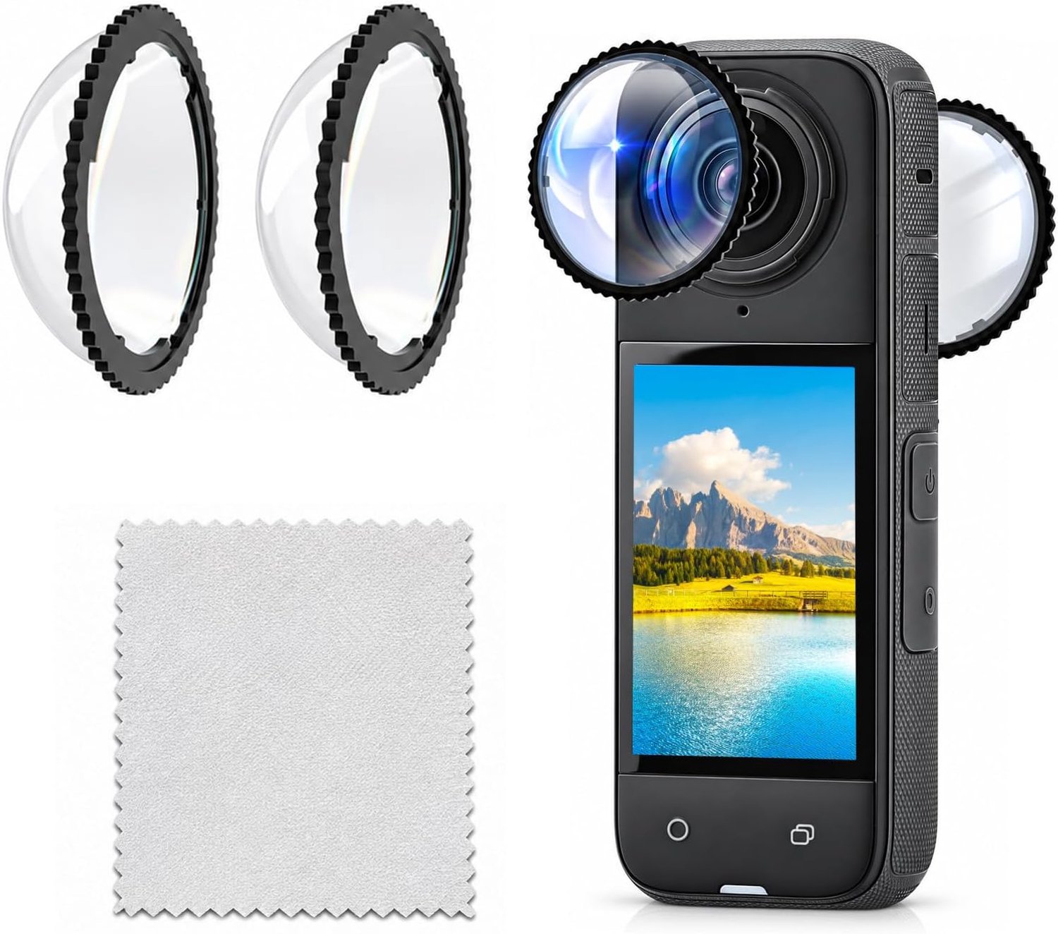 lensbescherming 2 stuks - draaibaar - hoge transparantie - voor Insta360 X4 - Vemera