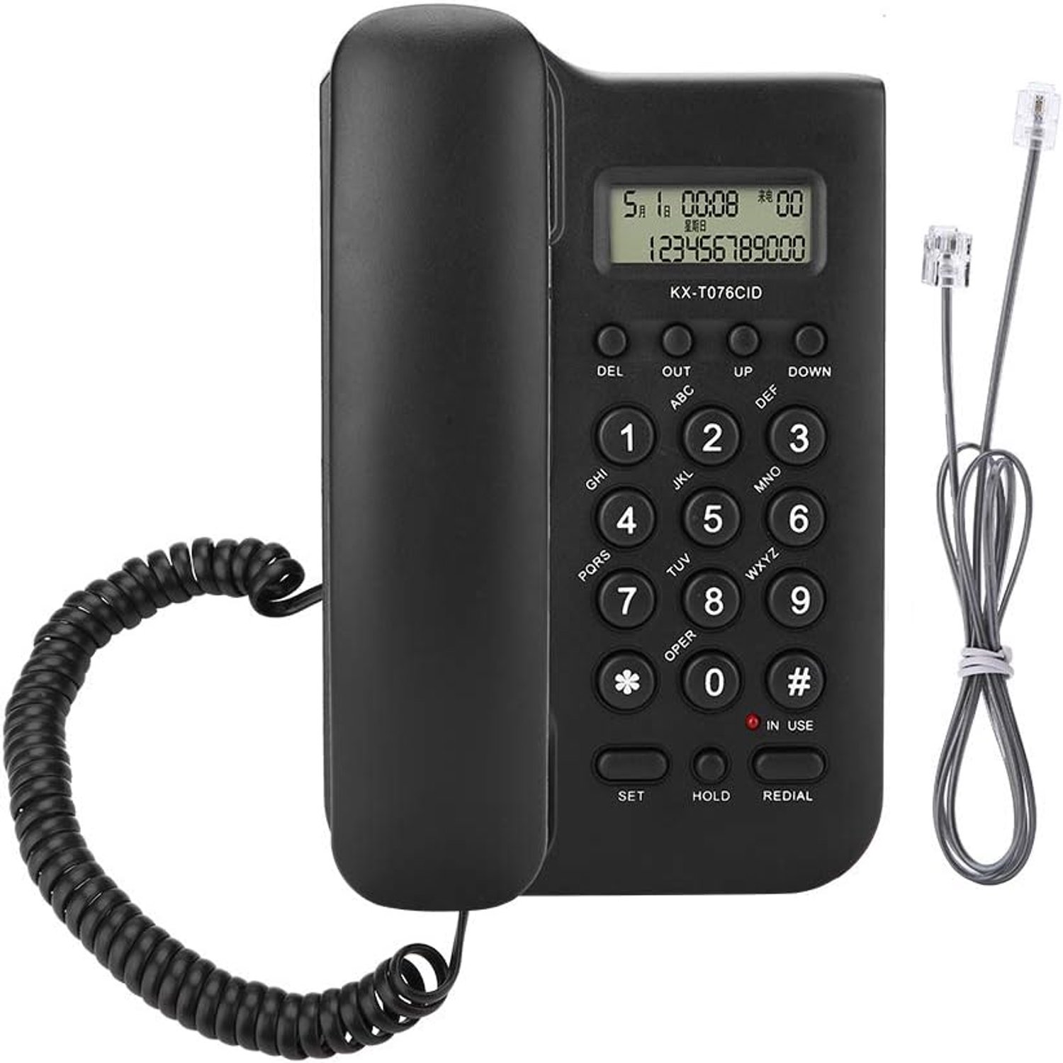 Vaste telefoon met snoer - desktop telefoon met oproependisplay - wandmontage voor thuis of kantoor - Vemera