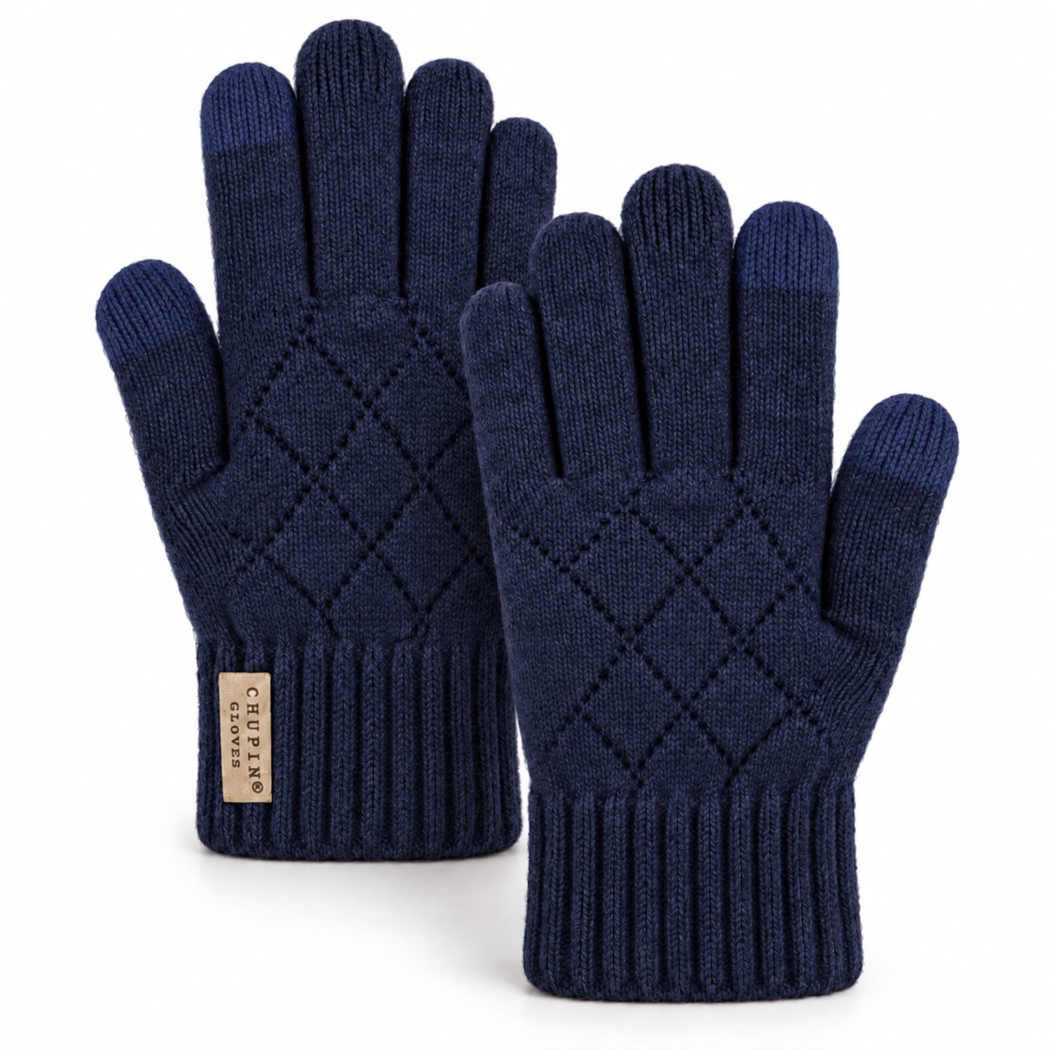 MoodLux Touchscreen Winter Handschoenen - 100% Zachte Acryl - Winddicht en Waterafstotend - Comfortabel One Size - Dames & Heren - Perfecte Pasvorm - Blauw