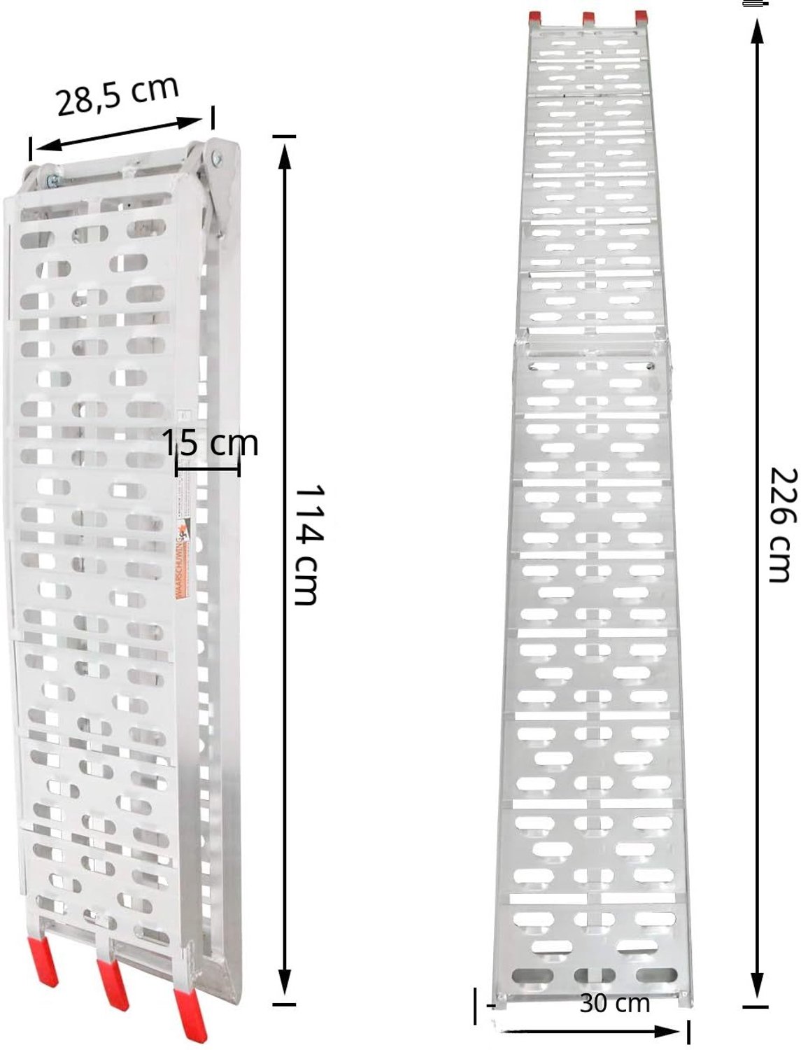 Zivano Oprijplaat - Oprijbok - Oprijplaten - Zilver - 226 cm x 30 cm x 5 cm