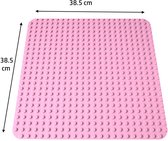 Uniblocks | Grote bouwplaat lichtroze - 38,5 x 38,5 cm | bouwplaten geschikt voor Duplo | grondplaten 32x24 noppen | | stad | Combineer met DUPLO bouwstenen | bouwblokken