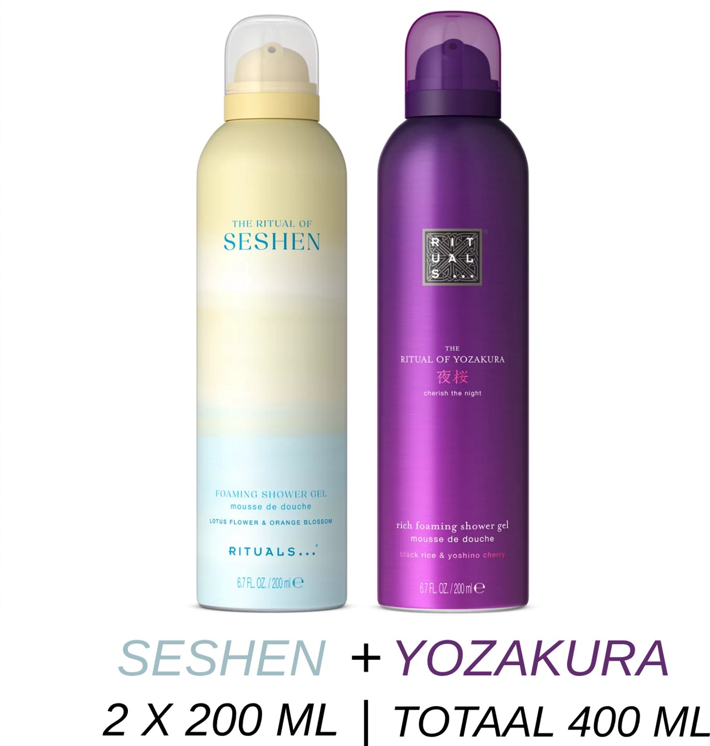 Rituals - Shower Gel Duo Set - Seshen Shower Gel 200 ml + Yozakura Shower Gel 200 ml - 2 x 200 ml = 400 ml - Douchegel - Doucheschuim
