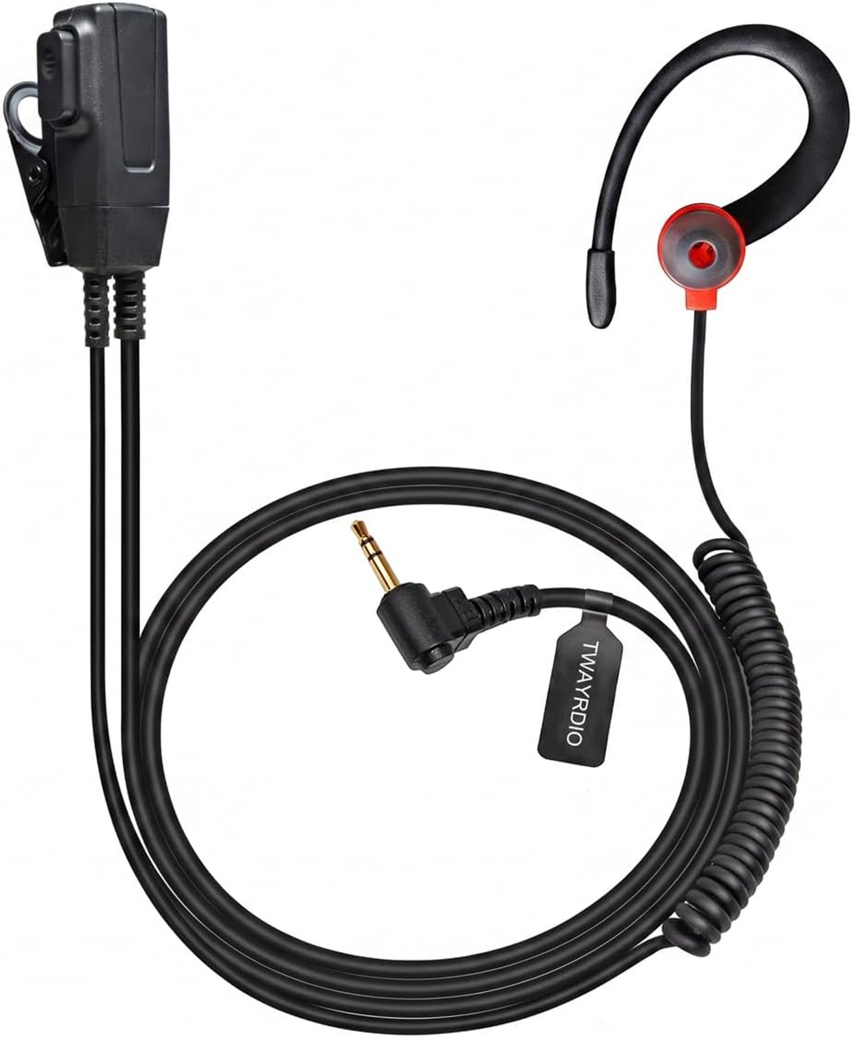 Oordopje 1-pin 2.5mm - G-vorm - met PTT-microfoon - helder geluid voor communicatie - ServiceTopper