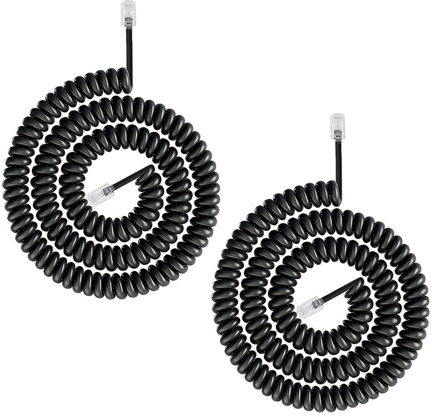 Telefoon Handset Cord 4-Core - 2 Stks Lente Coil Kabel - Compatibel met RJ9 - Voor Vaste Telefoons en Faxmachines - Vemera