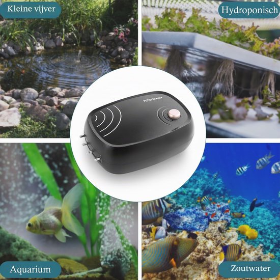 10 W krachtige aquariumluchtpomp: 4-outlets 320 GPH luchtpomp voor vistank — afbeelding 5