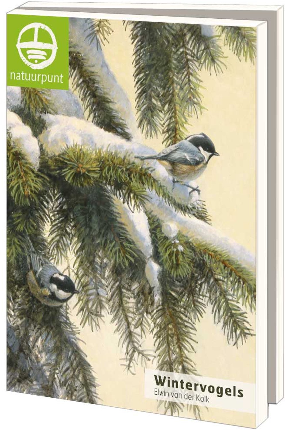 Kerstkaarten 10x - Kaartenmapje met env, groot: Wintervogels 3, Elwin van der Kolk, Natuurpunt - 2x5 motieven