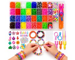 BOTC Loombandjes Starterspakket - 1800-Delig - 30 Kleuren - Loomelastiekjes - Loomen - Loom Pakket
