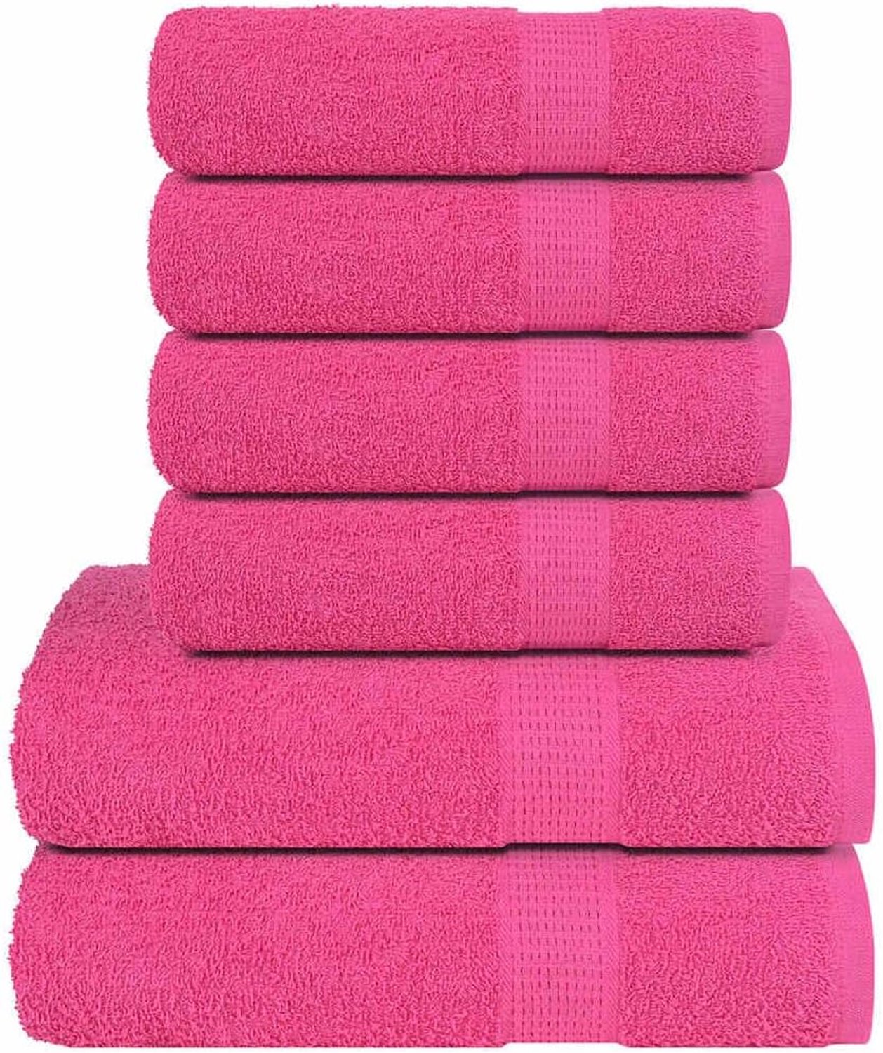 Handdoekenset 6-delig - 4 handdoeken 50 x 100 cm en 2 douchehanddoeken 70 x 140 cm - zachte badstof - Vemera