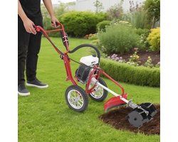 Elektrische Freesmachine Mini Cultivator - 63cc 4PK Motor - 1,2L Brandstoftank - Staal Rood Zwart - Tuinbewerking Grondbewerking
