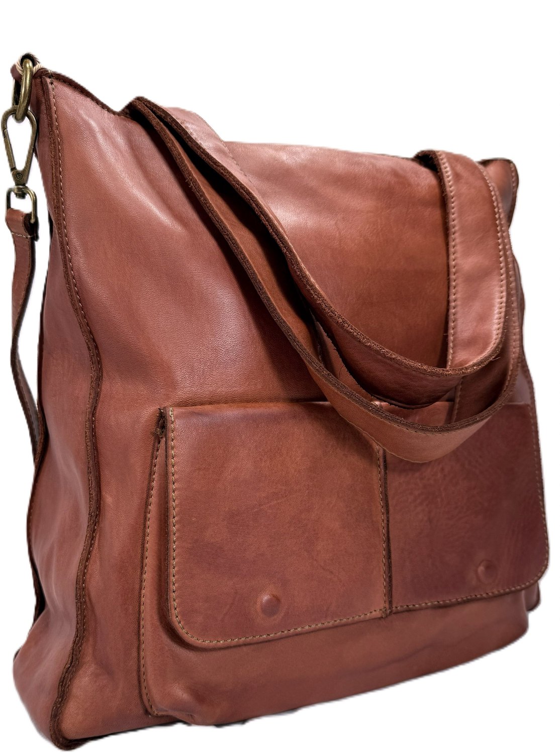 Dames Handtas / Schoudertas / Rugtas - Ruime tas - Laptoptas - Schooltas - Rugzak - Zacht en stevig - Premium leather - Made in Italy