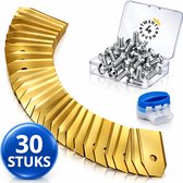 Twenty4seven® Mesjes Robotmaaier Titanium - 30 Stuks - Reservemesjes voor Grasmaaier - Inclusief Gel Connector - Geschikt voor Gardena, Husqvarna, Worx & Navimow