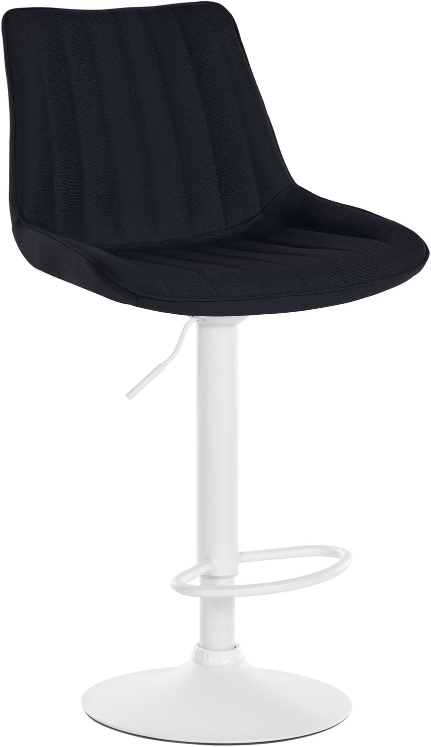 Luxe Comfort Barkruk - Verstelbaar - Stof - Zwart wit/zwart