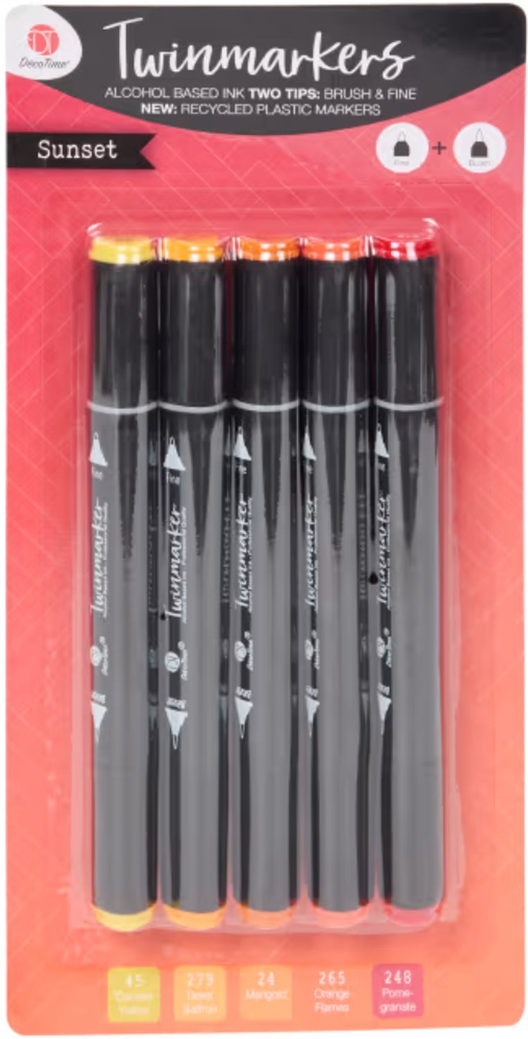 DécoTime alcoholmarkers 5 stuks - Sunset - Twinmarker