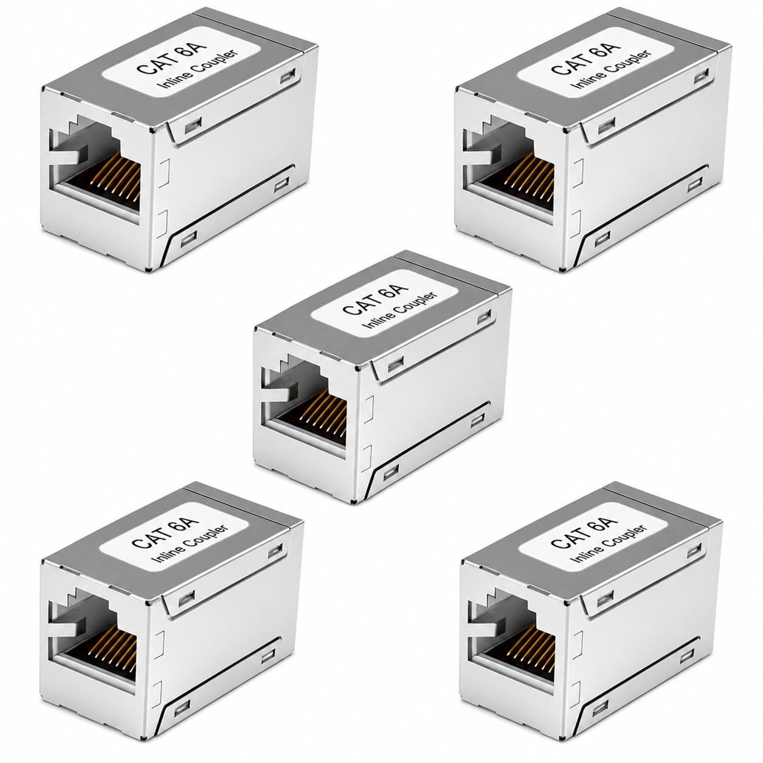 5-delige RJ45 Coupler Set voor Ethernet Kabels, Geschikt voor Cat7, Cat6, Cat6A en Cat5e, Ideaal voor Netwerkverbindingen en Uitzonderlijke Signaaloverdracht