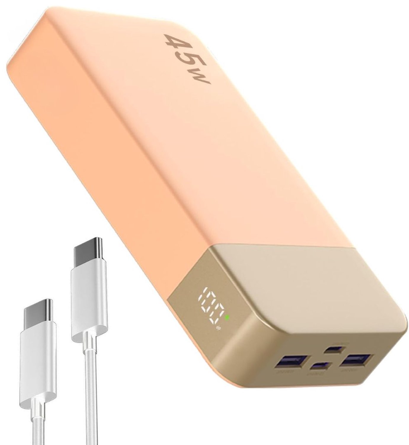 KLS® Powerbank - Snellader Powerbanks - Powerbank 20000 Mah - Oranje - 14cm x 7cm x 3cm