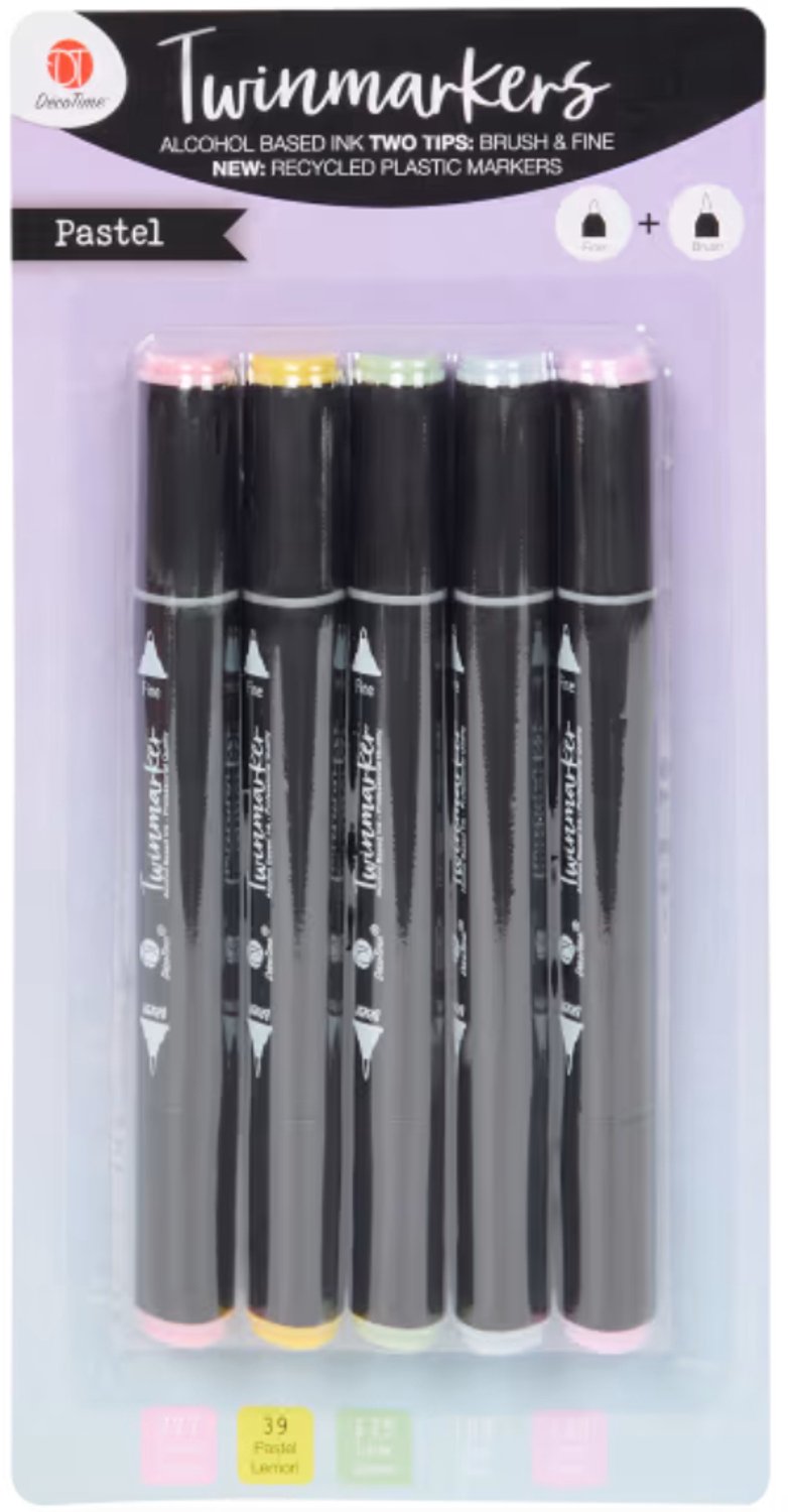DécoTime alcoholmarkers 5 stuks - Pastel - Twinmarker