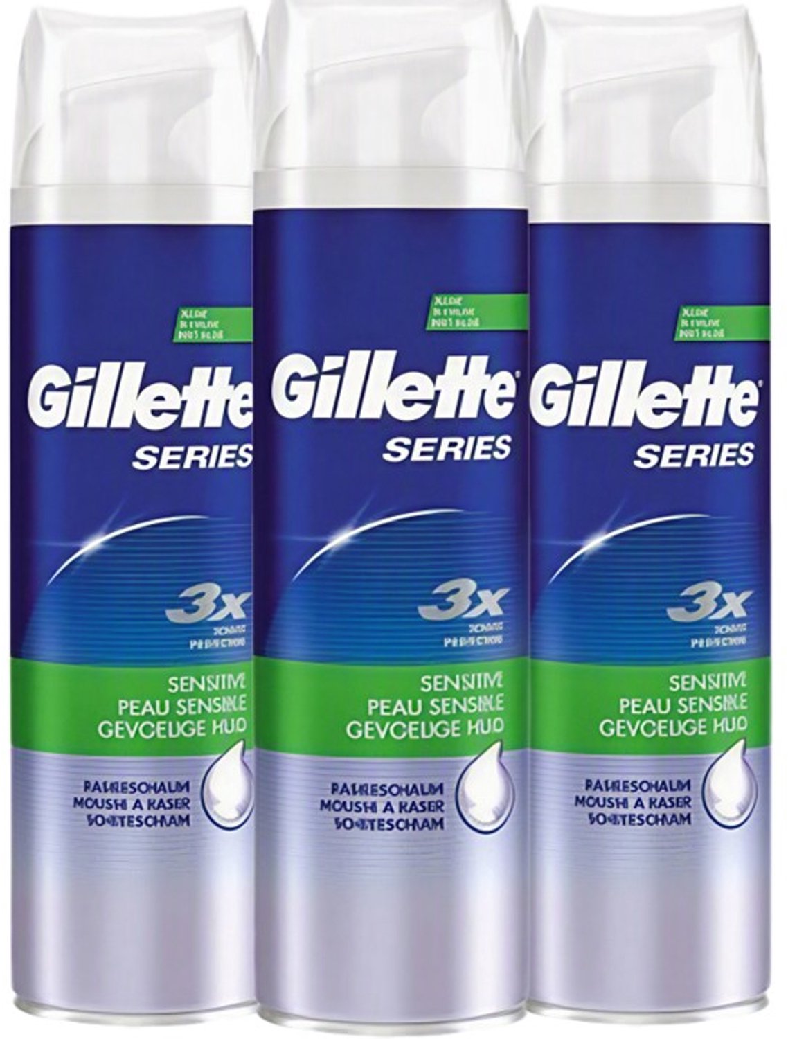 Gillette Series Scheerschuim - Sensitive Aloe Vera - 3 x 250 ml Voordeelverpakking