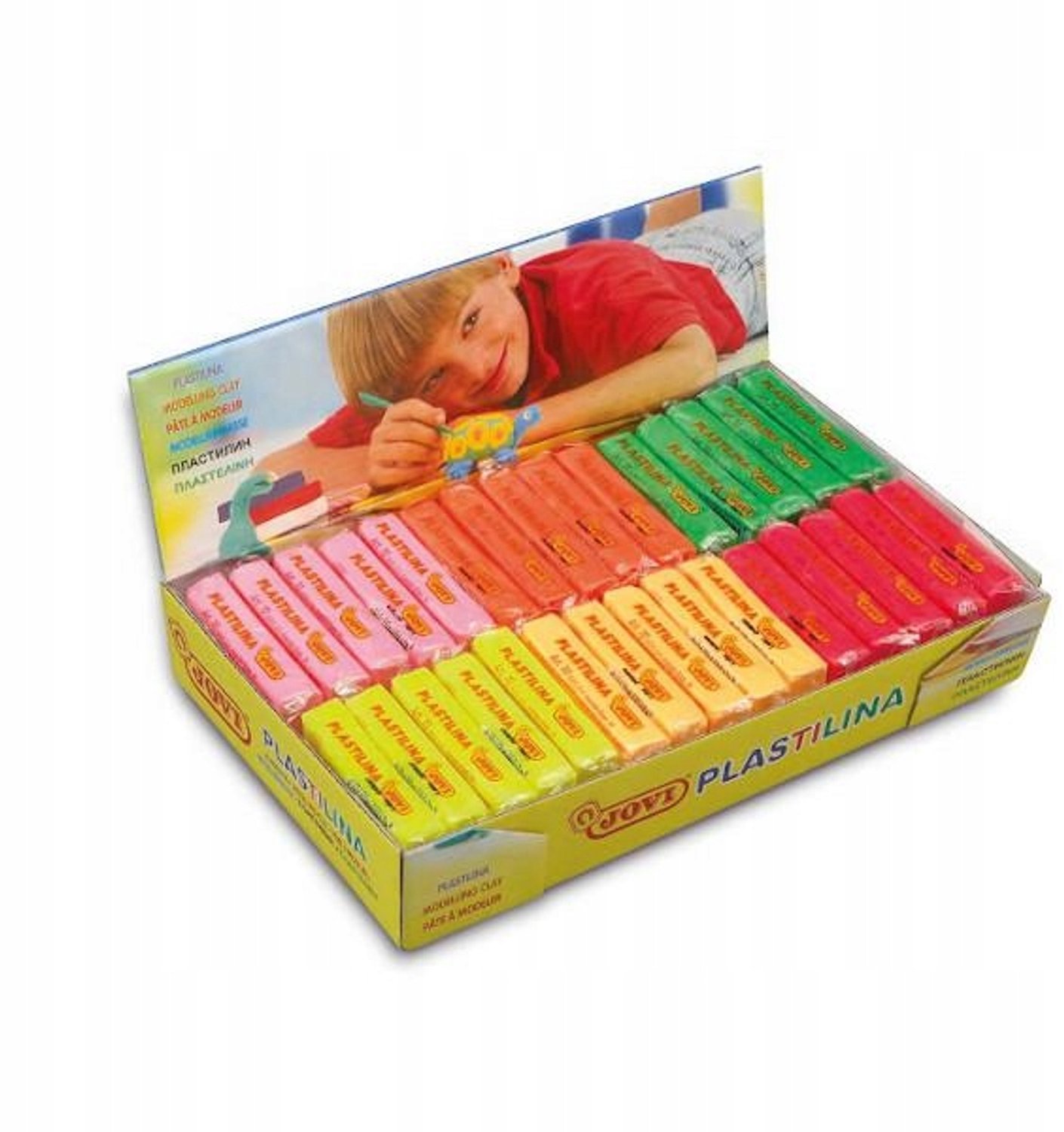 Merkloze Neon Klei, 30 Blokken van 50g, 6 Fluorescerende Kleuren
