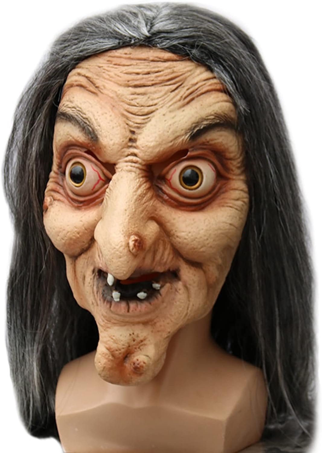 Griezelig heksenmasker, griezelige oude vrouw masker, horror, realistisch masker voor Halloween, carnaval, party, kostuum, cosplay, decoraties