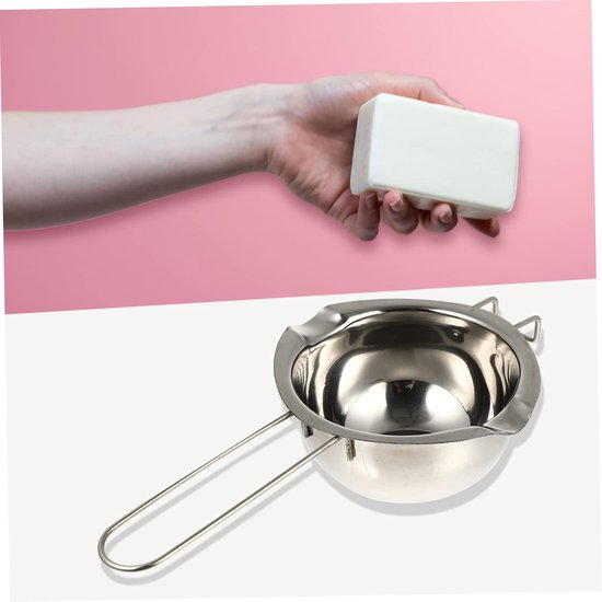1 Set Handgemaakte Zeep Smeltkroes Koken Chocolademelterpot Fabricage Smelten Zeep Smelt Container Kom Maken Smeltkroezen Silver Roestvrij Staal — afbeelding 2