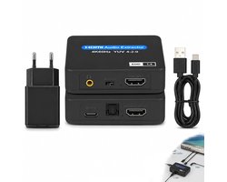 Audio Extractor, HDMI Audio Converter 4K 60Hz, SPDIF Toslink, 3,5 mm Jack, Video Converter Met EDID 2.0 5.1, Splitter Adapter Compatibel met TV Stick Console PC Projector