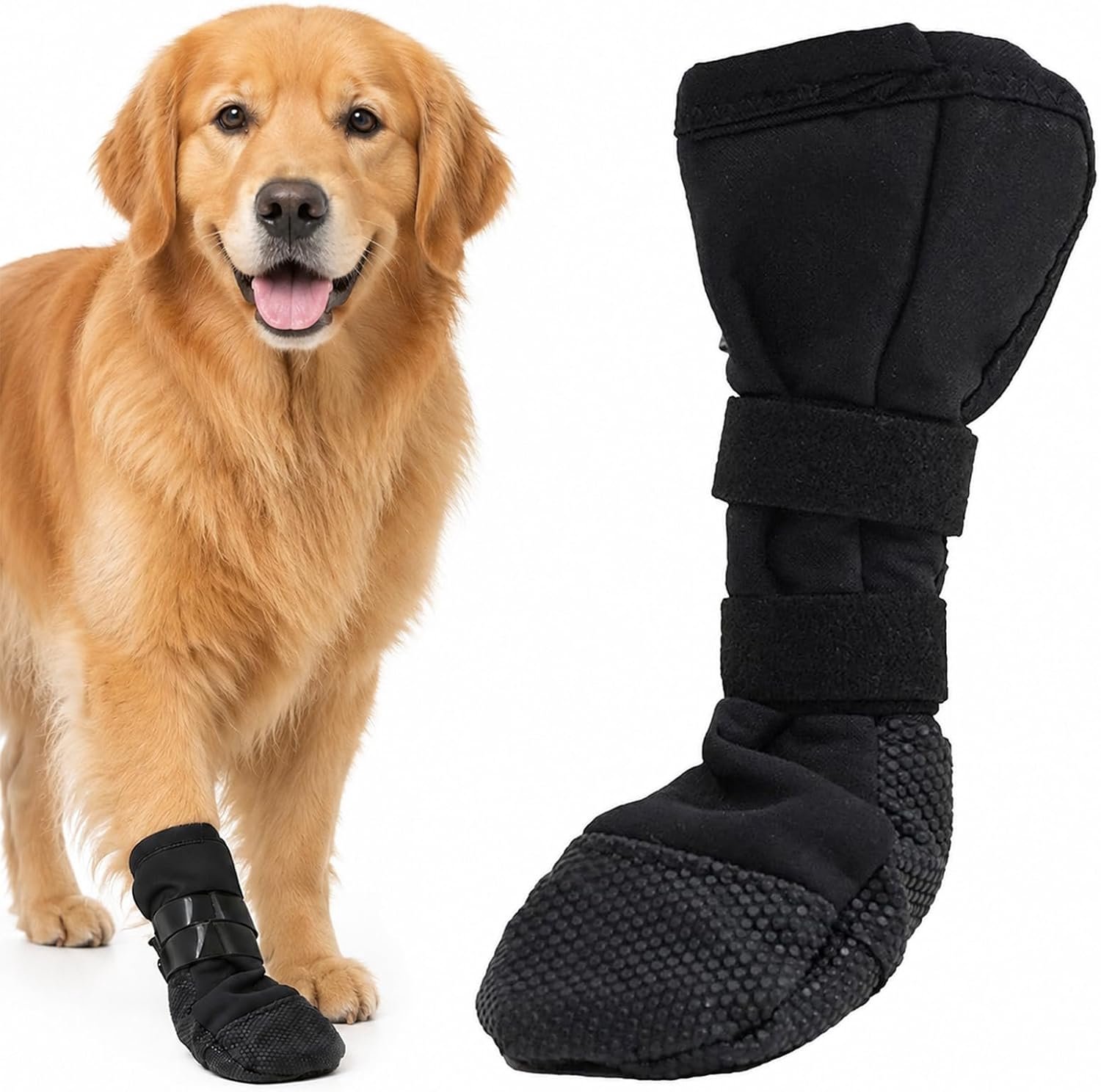 Schoenen, lekbescherming hond, zwart: M