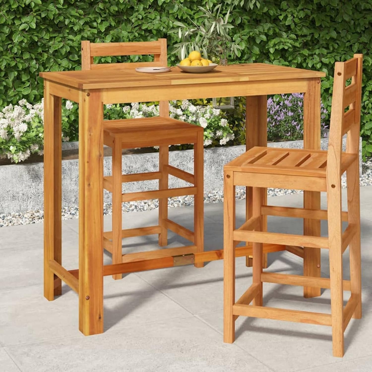 Ontbijtbartafel, eettafel, café, eetkamer, keuken, eettafel, eettafel, eettafel, eettafel, eettafel, eettafel, 120x60x105 cm, massief houten acacia