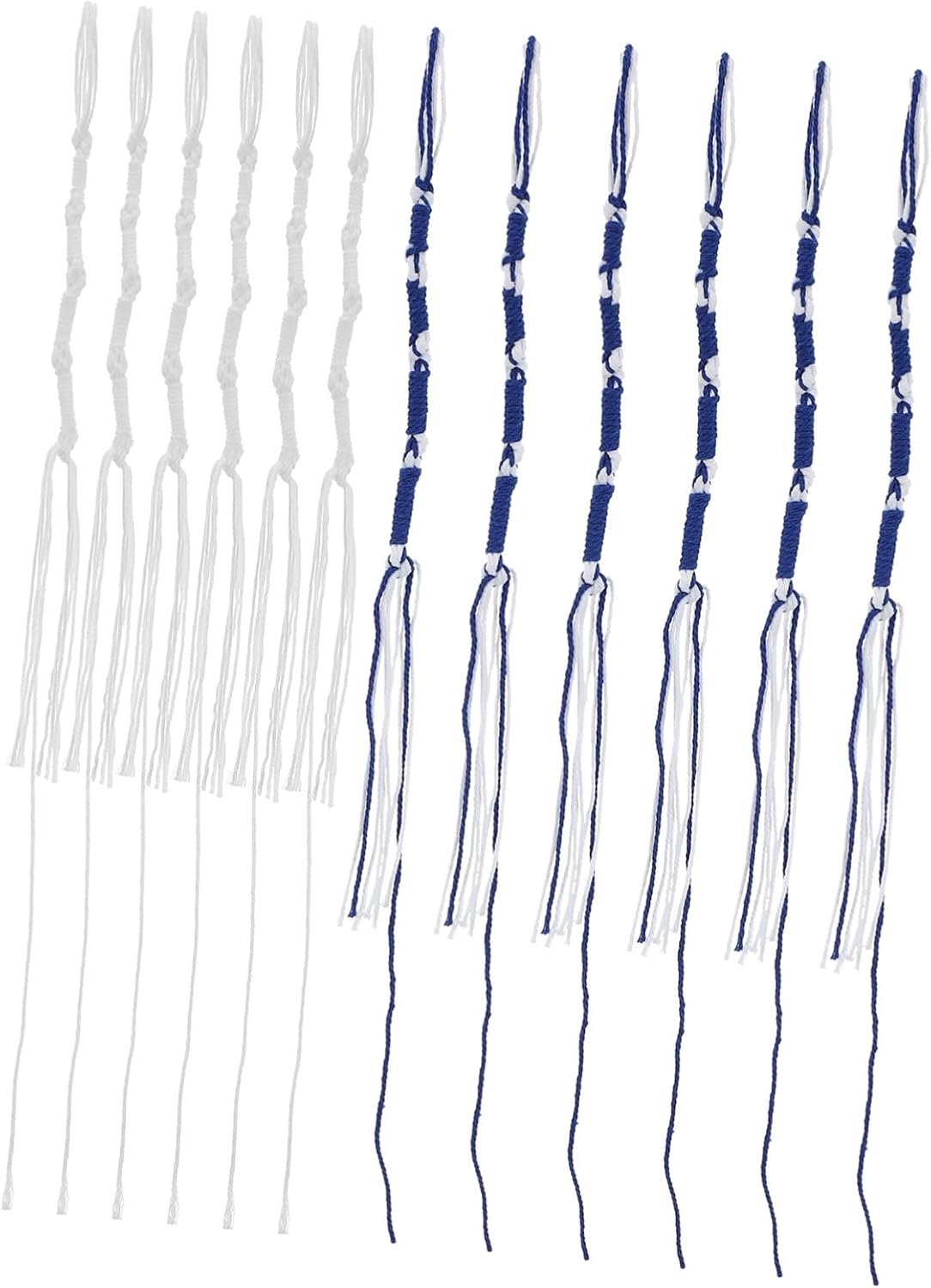 12 Stuks Delige Katoenen Tzitzit Kwastjes in Blauw-wit Universele Gebedssjaal Franjes met Fijne Knoopdetails Lichtgewicht Comfortabel voor Joodse Ceremonies Traditionele Kleding