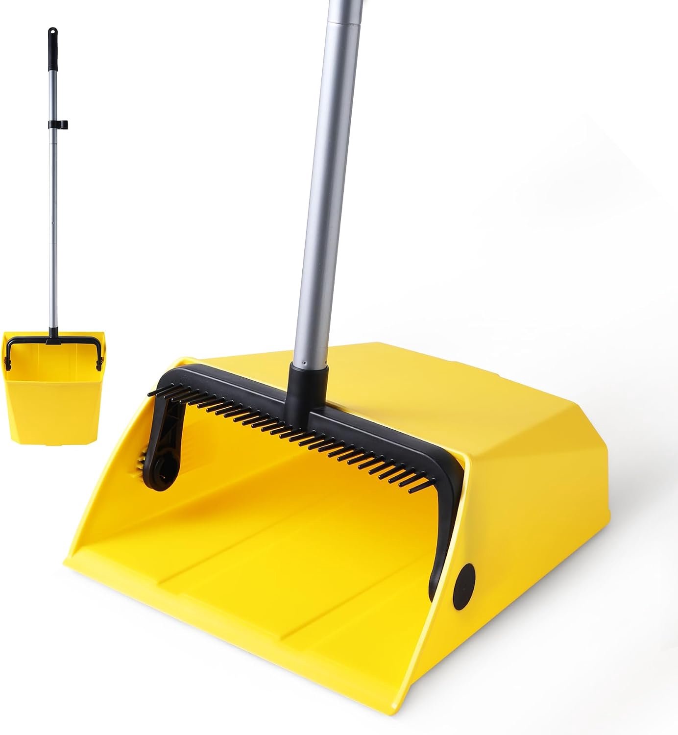 Commerciële stofpan met kam buiten en binnen, perfect voor binnenplaats, garage, lobby, winkelcentrum, marktvloer, thuis, keuken, kamer, kantoor, huisdierenhaar, afval