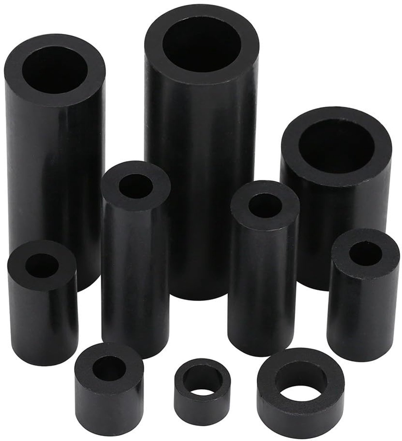 50 Pcs Zwarte Kunststof Afstandshouders - M5×9×15mm ABS Ronde Isolerende Ringen Niet-Geschroefde Afstandsbussen Voor Schroeven