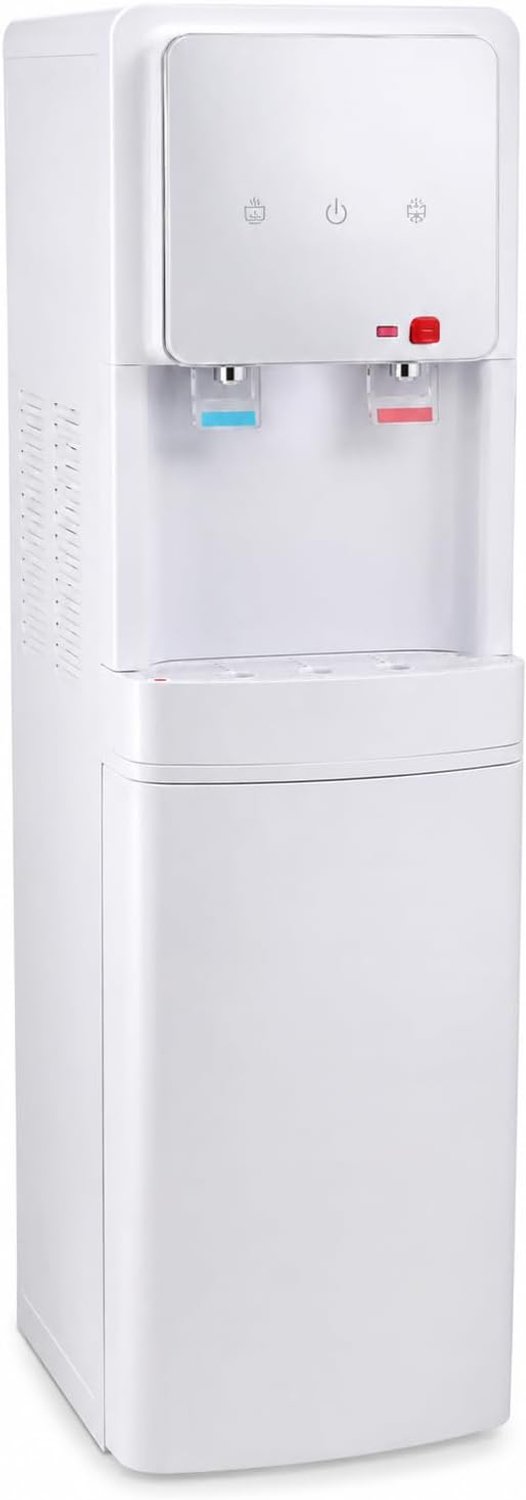 5-traps waterfontein met omgekeerde osmose, model: -Standard White Cooler RO 2T standaard inline-filter, afgifte van koud en natuurlijk of koud en warm water.