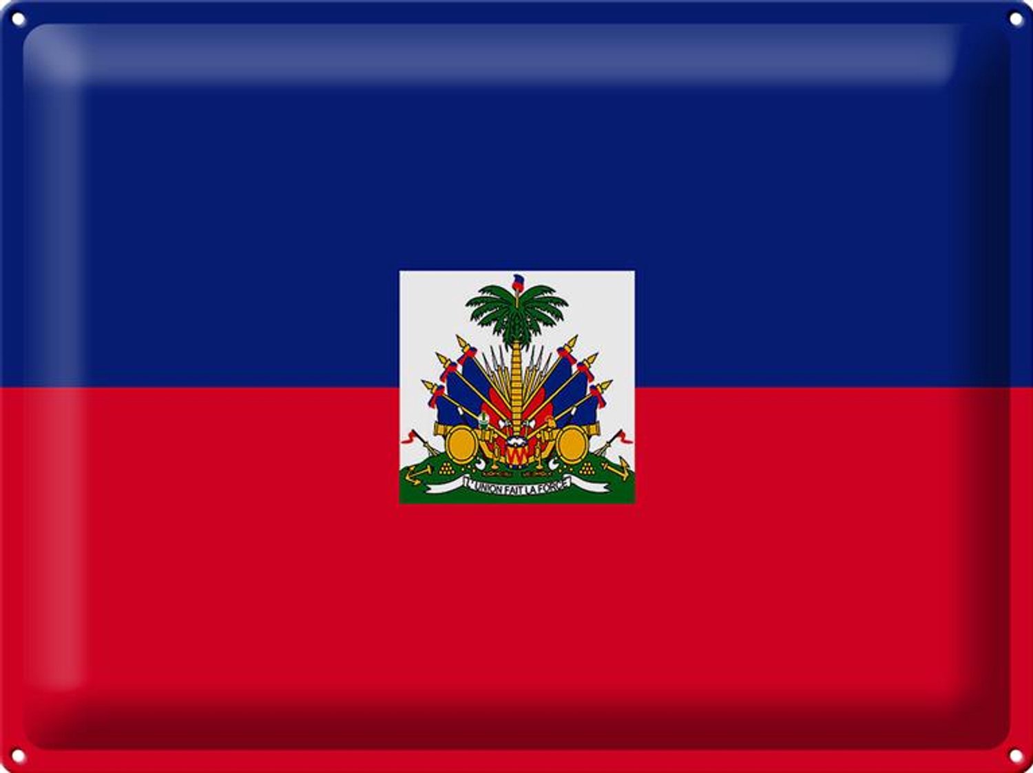 Femer Blechschild Flagge Haiti 40x30cm Flag of Haiti blau, rot, weis