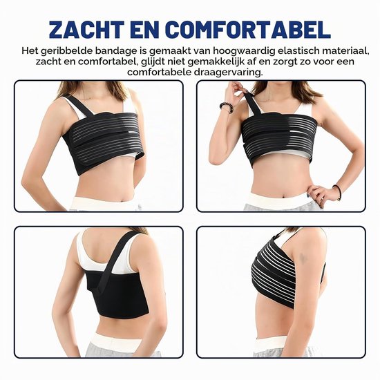 Ademende ribbandage 80-115 cm voor ribfracturen, spierblessures en hartoperaties, biedt ondersteuning en comfort — afbeelding 3