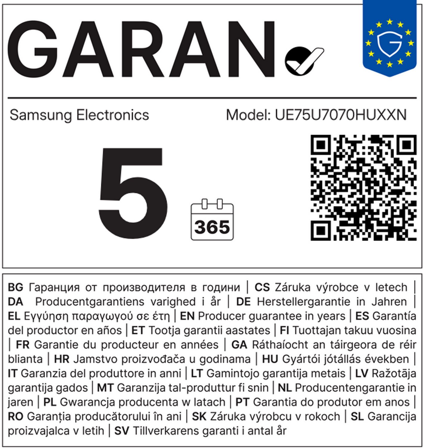 Samsung UE75U7070H - 75 inch - 4K LED - 2026 + 3 jaar extra garantie - Smart TV thumbnail 6