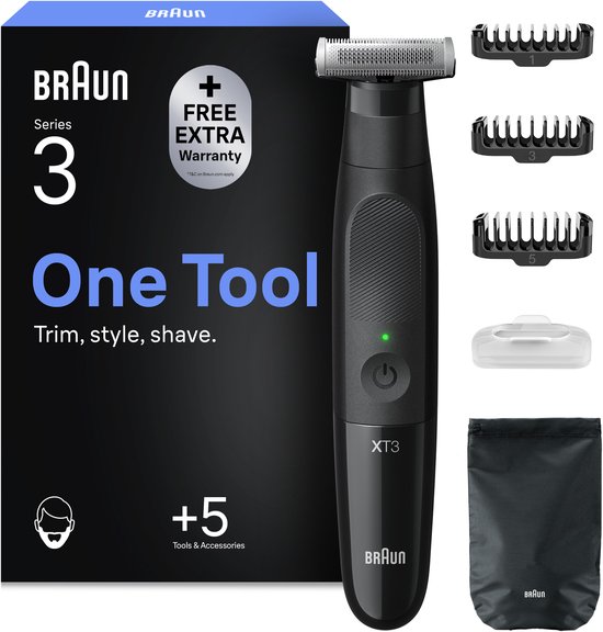 Braun All-in-One Series X XT3100 +5 Stylingtools - 4D Flex Scheerblad - Style & Scheer - Zwart