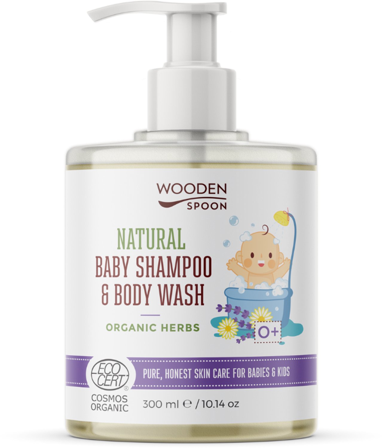 Baby Organic certified Shampoo and Body Wash Organic herbs, 300 ml.-wooden spoon-organic-babies-natural-lavender