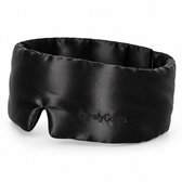 Masque de nuit en soie noire PurelyGoods avec logo en relief.