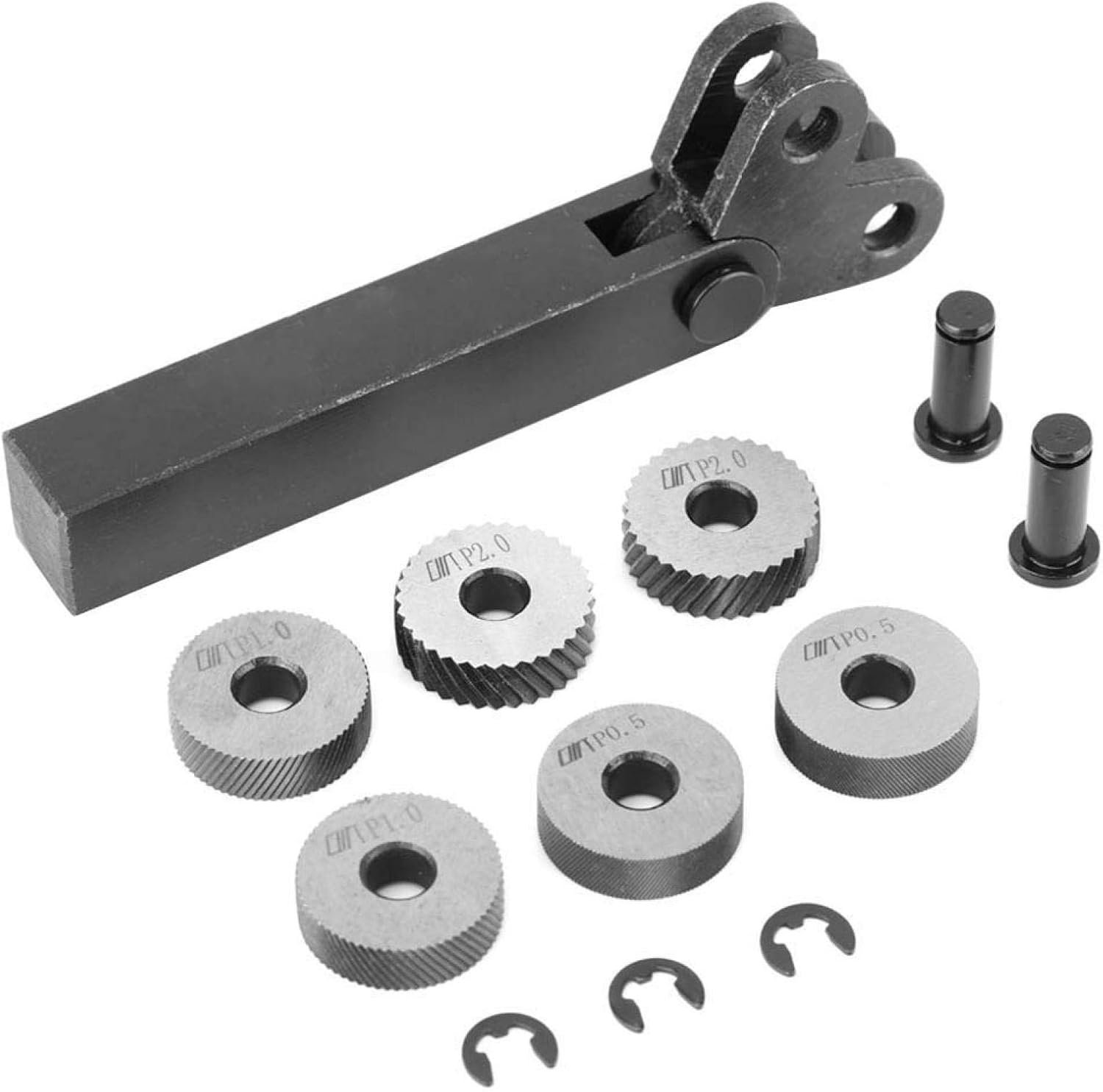Tool voor Draaibank, 7 stks Staal Opruwen Tool 0.5/1/2mm Diagonaal Dual Wiel Lineaire Knurl Set Draaibank Cutter Machine