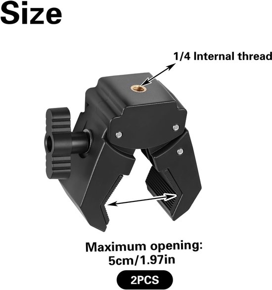 2 stuks Super Clamps met 1/4 inch binnendraad interface — afbeelding 5