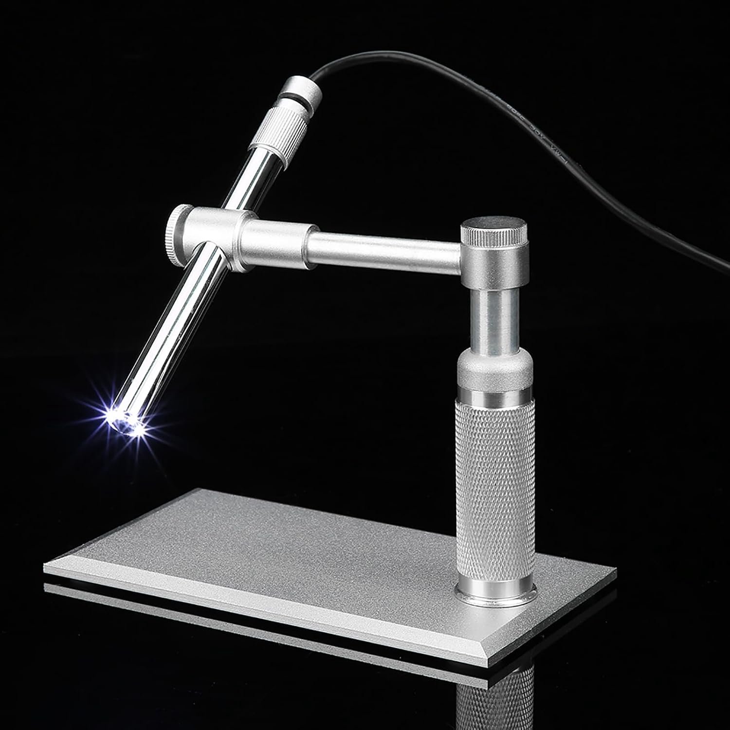 Digitale Microscoop Vergrootglas Camera-standaard voor de Identificatie van de Sieraden van de Wegbord, Aluminiumlegering in Roestvrij Staal, Elektronenmicroscopie Bij Zoom 1-500x