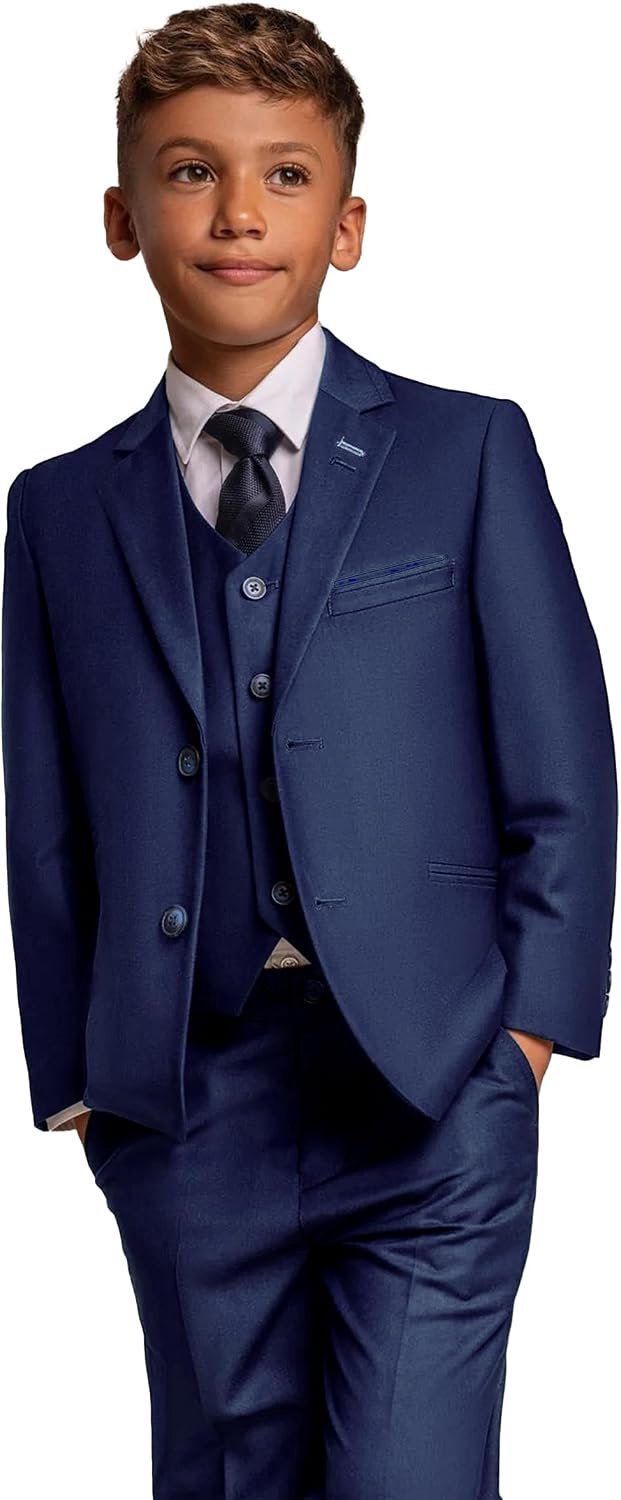 & Jongens Slim Fit Bruiloft Formele Pak 3-delige Set